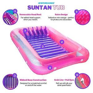 SWIM LINE ORIGINAL Suntan Tub float Classic Tanning Pool…